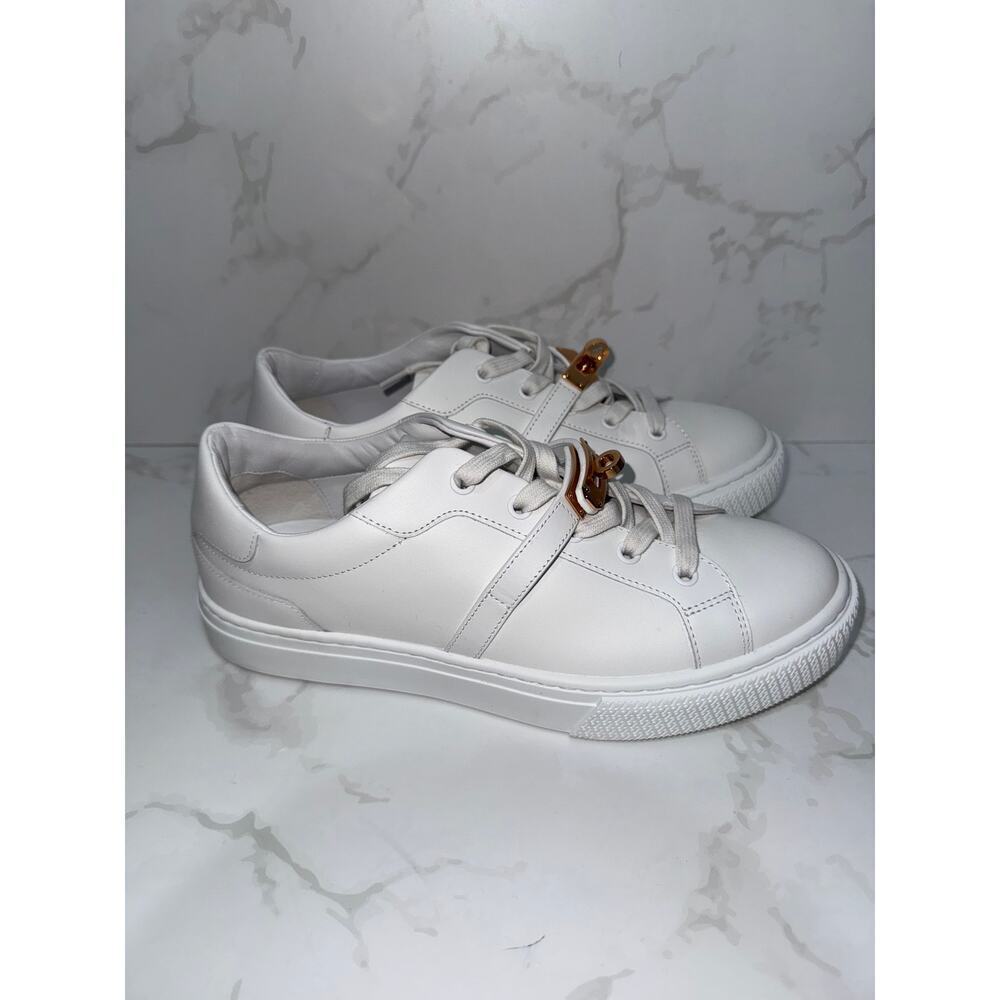 Hermes Day Sneakers White Leather Gold Hardware 39 - Picture 4 of 9